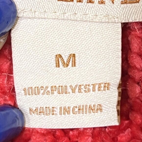 LUV LANE Sweater Womens Medium Multicolor Striped Cropped Chunky Knit Crewneck - Picture 5 of 12